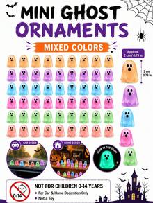 1/50pcs Halloween Ghost Figurines, Glowing Ghost Models, Ghost Decorations, Luminous, Halloween Ghost Decor, Suitable For Fairy Garden, Outdoor Landscape, Halloween Party Decoration - Multicolor - View 11