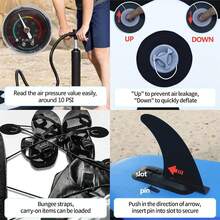 Inflatable Stand Up Paddle Board SUP Accessories & Carry Bag, Wide Stance, Surf Control, Non-Slip Deck, Leash, Paddle And Pump, Standing Boat For Youth & Adult - 1 - View 7