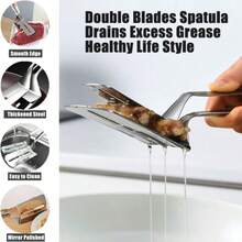1/2pcs Stainless Steel Multi-Function Steak Grill Tongs, Fish Fryer Spoon Clips, Bread Clips, Suitable For Camping Kitchen Tools - Multicolor - View 4