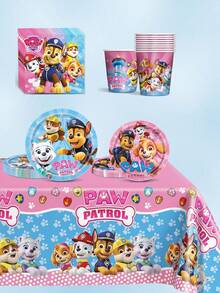 50Pcs Paw Patrol Themed Tableware Set, Uncoated Tableware, (Pull The Flag, Tablecloth, Plates, Cups, Paper Towels), Suitable For Birthday Parties, Wedding Banquets, Graduation Ceremonies, Festivals, Outdoor Camping, Family Gatherings - View 8