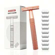 Reusable Women's Razor, Rose Gold Double Blade Safety Razor - Safety Razor - View 1
