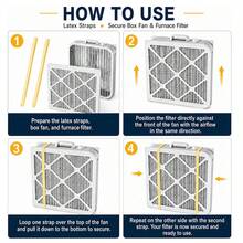 Box Fan Filter Holder Straps, 2 Pcs Elastic Latex Bands For 20-Inch Box Fans And 20x20x1 Filters, Secure DIY Fan Filter Attachment For Home, Garage & Workshop - A - View 8