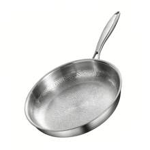 SHIOUCY 11.02" Silver Multi-Layer Steel Nano Titanium Frying Pan, 842℉ Heat Resistant Cookware, Nonstick Cooking Skillet, Induction Gas Cooktop Compatible Pan - 11.02 In/28 cm - View 7