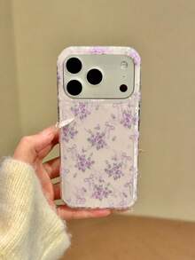 淡紫色蝴蝶結與花卉圖案手機殼，適用於 iPhone 17 Pro Max、17 Pro、17 Air、17、15、16 Pro Max、14 Pro、13、12、11，軟質背蓋，送給女孩子的完美禮物 - 淺紫色蝴蝶結小碎花 - 查看 4