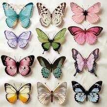 36pcs Watercolor Style 3D PVC Butterfly Set, Bright Color Realistic Wings, Easy To Stick And Hang, Suitable For Wedding, Celebration Backdrop, Wall Decor, Photo Booth Atmosphere Decoration, Layered Effect - Multicolor - View 10