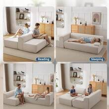 Ultra Soft Cloud Modular Sectional Sofa 108" – Spacious L-Shaped Couch With Chaise Lounge, Deep Seating, No Assembly Needed - Beige - View 7