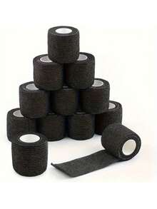 24/12/8/6/3/1 Rolls 2.5cm*2m Self-Adhesive Bandage, Good Breathability, Elastic Sports Self-Adhesive Tape - Black - View 3