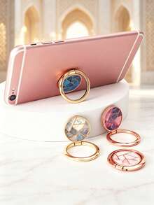 Dudukan Cincin Ponsel Resin Epoksi Motif Marmer, Penyangga Cincin Jari yang Dapat Diputar 360°, Braket Pegangan Ponsel Anti Jatuh Perekat Mandiri, Penopang Ponsel Meja Multifungsi, Aksesori Ponsel Portabel, Desain Pola Geometris Modis, Universal untuk Smartphone, Hadiah Ideal untuk Penggunaan Sehari-hari - MultiWarna - View 3