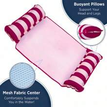 Foldable Backrest Striped Inflatable Floating Lounge Chair, Adult Water Hammock - Multicolor - View 5