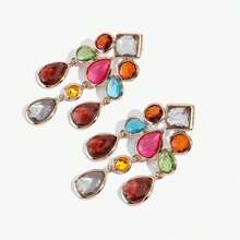 1 Pair New Bohemian Style Vintage Palace Floral Earrings With Rhinestones Colorful Dangle Earrings Exquisite High-End Earrings For Women - Colorful - View 6