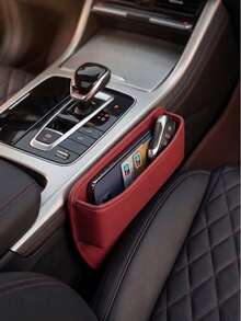 Car Seat Gap Filler Storage Box, PU Leather Center Console Side Storage Box, Multi-Functional Front Seat Gap Blocker, Can Hold Phone, Wallet, Keys, Cards, Coins, Universal Car Interior Accessory, Black/Brown/Beige/Burgundy - A - View 10