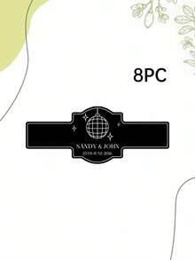 8/16/32入客製化婚禮雪茄標籤貼紙，自訂文字，復古雪茄貼紙，適用婚禮回禮、訂婚派對裝飾 - 彩色 - 查看 13