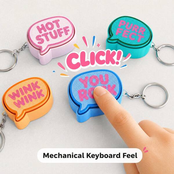 1 buah Gantungan Kunci Fidget Clicker dengan Slogan Gelembung Ucapan, Mainan Pereda Kecemasan Lucu dengan Teks yang Dapat Ditekan, Mainan Sensorik Genggam untuk Saku, Aksesori Ransel & Kunci Mobil, Dekorasi Mini Meja Kantor, Suvenir Pesta Liburan & Hadiah Koleksi Estetis untuk Remaja dan Dewasa
