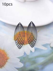 10pcs Oval Light Golden Hollow Leaf Charms Pendant Women's Fashion Tassel Earrings DIY Versatile Jewelry Decoration - C8987 - View 23
