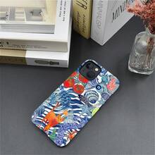 Case For  13  14,Leopard Cherry Shell Aesthetics For Woman Men Full Body Protective Cover Shockproof 2 In 1 Silicone + Hard PC Design Case - 白色 - 查看 4
