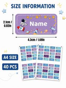 Custom Astronaut Stickers, Cute Personalized Name Tag Stickers, Lunch Boxes And Daily Supplies, Customized Label Decals For Organization, Customizable Name Gift For Friends, Labels Stickers, Personalized Stickers, Birthday, Friendship Day, Christmas - Style D - View 5