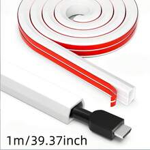 1件 1m/2m/3m/5m長 15mm寬 PVC線纜管理槽，隱形裝飾理線蓋，防踩踏保護套管，自黏式軟線槽附端蓋 - 梯形白色 - 查看 17