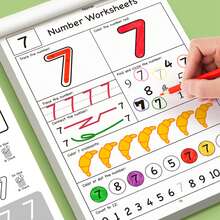 1 buah Buku Latihan Matematika Angka untuk Taman Kanak-kanak / Permainan Berhitung, Identifikasi Angka & Menjiplak Garis / Halaman Latihan Mewarnai, Pengajaran di Rumah & Kelas / Hadiah Ulang Tahun & Natal untuk Anak-anak / Buku Latihan Huruf, Buku Aktivitas Bentuk / Buku Teka-teki Logika - MultiWarna - View 5