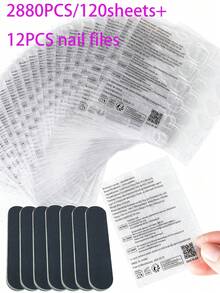 4320PCS/180 Lembar+18PCS Kikir Kuku/Stiker Kuku Perekat Dua Sisi, Stiker Perekat Kuku Transparan, Tahan Air - MultiWarna - View 11