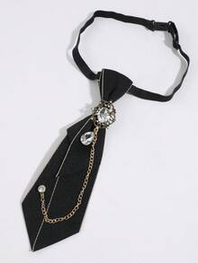 1pc Vintage Hollow Rhinestone Chain Girl JK Style Decorative Small Tie - Multicolor - View 9