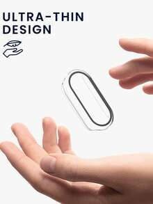 2合1 硬殼 + 螢幕保護膜，適用於小米手環 Mi Band 10/9/8/7/6/5/4/3 NFC，防指紋、防水、耐磨、防刮、全覆蓋、高畫質智慧手環保護膜，防震抗衝擊，適用於小米手環 10 9 8 7 6 5 4 3 - 無色 - 查看 4