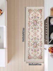 DAJIANG 1pc Floral Shaped Vintage Rug, Kitchen Rug, Bathroom/Kitchen/Outdoor/Indoor Universal, Long Runner Rug, Bedroom Living Room Bedside Mat, Machine Washable Easy To Clean, Entryway Mat, Non-Slip Bottom, Autumn Bathroom Decor Rug - Multicolor - View 13