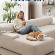 Ultra Soft Cloud Modular Sectional Sofa 108" – Spacious L-Shaped Couch With Chaise Lounge, Deep Seating, No Assembly Needed - Beige - View 2