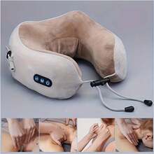 Electric Massage U-Shaped Pillow, Relax Muscles, Simulate Human Neck And Hand Massage, Home Rest, Office Work, Long-Distance Car Massage Pillow, Gift For Women, Men And Families Battery Capacity 1200mAh - View 3