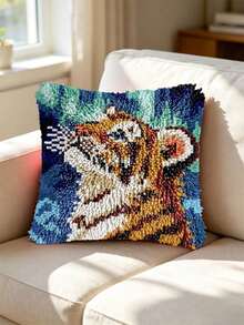 Latch Hook Kit For Adults & Beginners. Cute Animals: Tiger, Giraffe & Dog. Includes Mesh Base, Yarn & Hook. Finished Piece For Sofa, Bedroom, Living Room, Garden Or Office Decor. Great For Thanksgiving, Christmas & Birthday Gifts. 43x43cm/17in. - Animal - View 13