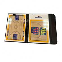 PU Leather Basketball Tactical Board Set, Three-Fold Colorful Folding Design, Strong Magnetic Adsorption Erasable Markers, Portable Pre-Game Tactical Explanation Board, Team Training Command Demonstration With Pen Storage Tactical Drill Board - Multicolor - View 9