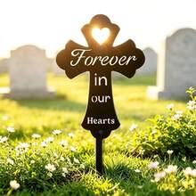 Pet Memorial Stake, Cat & Dog Silhouette Tombstone, Animal Memorial Garden Ground Stake, Suitable For Backyard Cemetery - Black - View 8