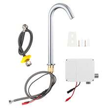 G1/2in Automatic Induction Touchless Faucet For Sink With Control Box For Bathroom Hand Washing - Silver - View 9