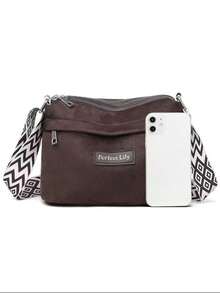 Dedoo Women's Soft Material Crossbody Bag, Middle-Aged Women's Shoulder Bag, Spring/Autumn New Design - Coffee - View 6
