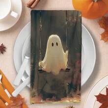2/4/48pcs Halloween Series Forest Swing Ghost Pattern Printed Kitchen Towels - Super Soft, Highly Absorbent Polyester Tablecloths And Hand Towels, Perfect For Holiday Decor, Kitchen Decor, Party Decor. - Multicolor - View 7