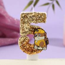 Creative PAW Patrol Cartoon Skye Sequined Number Candles 0-9, Birthday Cake Decorative Candles Party - Multicolor - View 7