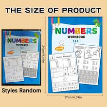 1pc 1-10 Number Learning Workbook / Math Thinking, Observation & Writing Training / Portable Book, Travel & Preschool Learning / Pre-K Gift For Easter & Back To School / Alphabet Trace Book, Preschool Writing Book / Count Game Book, - Multicolor - View 10