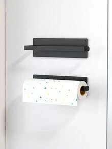 1/2pcs Magnetic Paper Towel Holder, Suitable For Refrigerator, Washing Machine And Microwave - Space-Saving Design, Easy To Remove And Install, Kitchen & Bathroom Accessories - Multicolor - View 11