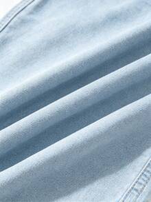 Teen Boy Fashion Brand Plum Blossom Embroidered Streetwear Denim Jeans - Light Wash - View 3