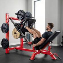 SOOZIER Leg Press Machine With Wheels And Calf Block, Adjustable Squat Machine For Home Gym With Barbell Plate Storage, 1000 Lbs Capacity Heavy Duty Leg Workout Equipment - Red - View 9