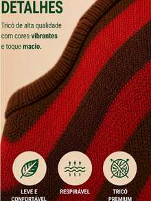 Women Knit Tops - Brown and Red - View 4