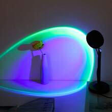 Đèn hoàng hôn RGB 16 màu có điều khiển từ xa, điều chỉnh 180°, thiết yếu cho nhiếp ảnh, đèn chiếu hoàng hôn, phù hợp cho phòng ngủ (không bao gồm pin) - Nhiều màu - Xem 7