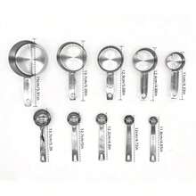 Stainless Steel Measuring Cup/Spoon, With Clear Markings, Suitable For Dry Or Liquid Ingredients, Cooking Accessories, Baking Essentials, Modern Kitchen Tools, Kitchenware, High Quality Spoon, Dry Ingredient Spoon - Silver - View 9