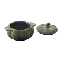Green Figural Pumpkin Stoneware Cocotte With Lid, 3-Pack - View 6