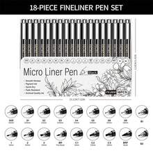 Micro Liner Pens - 4/6/12/18/21pcs Multi-Function Black Fine Tip Pens With 21 Tip Sizes, Ultra-Fine Needle Pen Set, Suitable For Detailed Drawing, Sketching And Writing - Perfect Choice For Artists And Hobbyists, Architectural Drafting And Woodworking Marking Pens - Sets - View 18