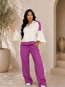 Conjunto Bicolor Alfaiataria - Fúcsia - Visão 3