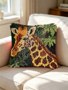 Latch Hook Kit For Adults & Beginners. Cute Animals: Tiger, Giraffe & Dog. Includes Mesh Base, Yarn & Hook. Finished Piece For Sofa, Bedroom, Living Room, Garden Or Office Decor. Great For Thanksgiving, Christmas & Birthday Gifts. 43x43cm/17in. - Animal - View 4