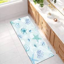 1pc Starfish Pattern Diatom Mud Kitchen Mat, Absorbent Kitchen Floor Mat, Kitchen Rug, Long Runner Mat, Sink Front Mat, Suitable For Kitchen, Bathroom, Entryway, Hallway, Laundry Room And Home Decor - Multicolor - View 10