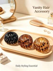 2pcs/Set Expandable Pumpkin Hair Claw Clips, Lightweight Strong Grip Non-Slip Acrylic Ponytail Clips, Suitable For Thick Coarse Long Hair Daily Casual Hairstyles, Tortoise Shell Transparent Hair Accessories Hair Clips - Multi-color - View 10