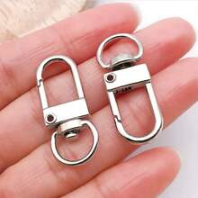 50pcs Zinc Alloy Swivel Gate Keychains, Metal Clasps, For Jewelry Accessories, DIY Keychain Jewelry Making Accessories - Keychain - View 6