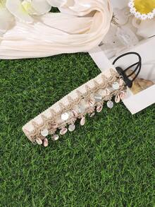 3pcs Shell & Faux Pearl Pendant Headband, Beach Vacation Photo Vintage Hair Accessory - Multicolor - View 5